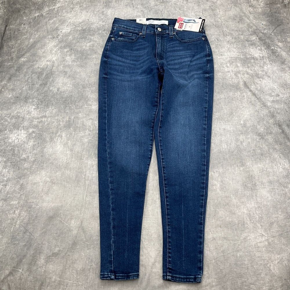 Levis Signature Jeans Juniors‎ 5/27W Blue Wrinkle Jegging Curvy High Rise Skinny